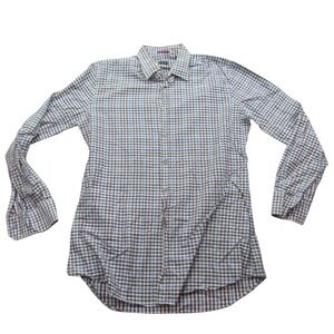 Paul Smith Exclusive Mens Tailored Fit Gingham Dress Shirt Made in Italy 15.5 39
